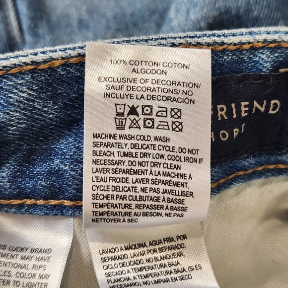 Lucky Brand Boyfriend Shorts Womens 6/28 Blue Distressed Button Fly Cuffed Denim - Picture 8 of 8